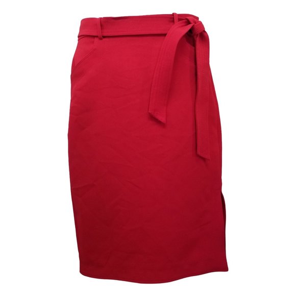 Banana Republic Dresses & Skirts - Banana Republic 2 Red Belted Pencil Skirt Side‎ Slit Career Office Twee Academia